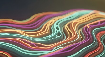 Wall Mural - abstract flowing lines of light in a wavy pattern