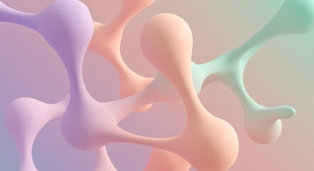 Wall Mural - abstract fluid shapes in pastel colors