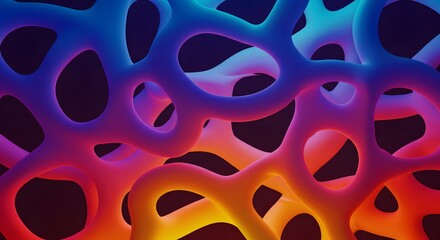 Wall Mural - abstract gradient mesh with rounded openings against a dark background