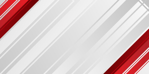Wall Mural - red and white banner background with diagonal stripes design. modern futuristic subtle abstract background. Modern gray abstract vector long banner background. Futuristic technology concept graphic. 