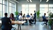 © Ariful - Blurred Office Scene Diverse Team Meeting Modern Workspace