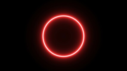 Wall Mural - Abstract neon circle loading icon illustration on black background. glowing neon circle icon