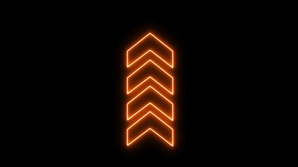 Wall Mural - Neon arrow icon. Up arrow  illustration on black background. Neon arrow symbol icon.
