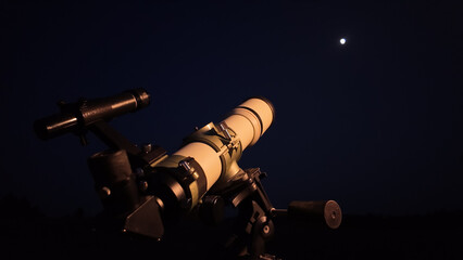 Wall Mural - astronomical telescope for observing stars, planets, moon and other celestial objects.