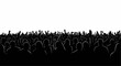 © SH Studio - Cheering Concert Crowd Silhouette with Raised Hands on White Background, Music Festival Audience Vector Illustration