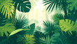 © Business Card - Lush Tropical Jungle Foliage with Sunbeams and Monstera Leaves