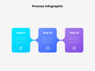 Wall Mural - colorful three step process infographic design for business and marketing