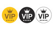 © Mst Rozina Pervin - V I P membership icons with crowns and stars vector