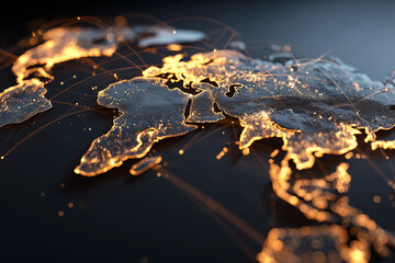 Wall Mural - a globe with a network of lines and dots surrounding it