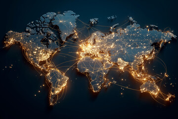 Wall Mural - a globe with many lights on it