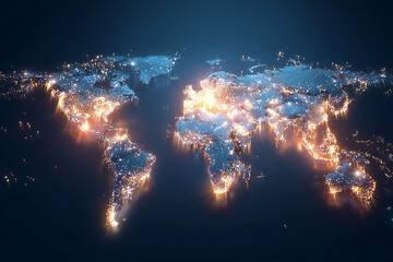 Wall Mural - a globe with lights on it