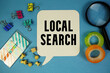© may1985 - Local Search text with magnifying glass on blue background