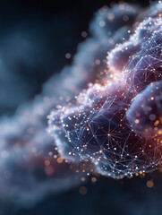 Wall Mural - abstract cloud of technological progress: a mesmerizing depiction of a digital cloud intricately wov