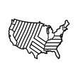 © ashrafulprince - Linear Map Of USA United States Of America Concept For Geography And Country Outline Design