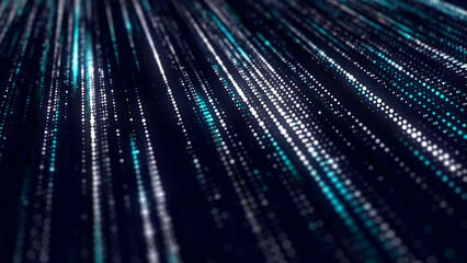 Wall Mural - digital blue matrix. futuristic dots background. cyber texture with particles different size. techno