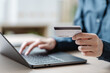 © Garun Studios - Credit card online shopping payment. Credit card electronics purchase consumer. E-commerce business. financial debt plan. Credit cashless paying. E commerce payment methods.