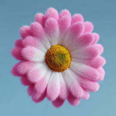 Plush Flower isolated on white background. 3d design element.