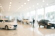 © Cyber Shutter - Out-of-focus automotive showroom with gentle lighting and bokeh effects, showcasing vehicles in a transportation-themed setting