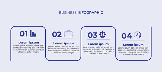 Business Infographic Template with Numbered Steps