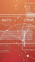 Wall Mural - Animation of dna strand and screens with data processing
