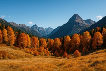 Wall Mural - stunning fall scenery in the mountainous region