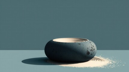 Canvas Print - abstract minimalist design of decorative bowl on smooth surface