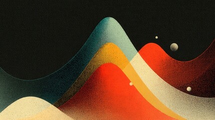 Wall Mural - Abstract Colorful Waves with Vibrant Shapes and Soft Curves