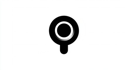 Wall Mural - minimalistic black and white symbol representing search or inquiry