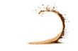 © Oratai - Swirling Coffee Explosion: Captured at a high shutter speed, the image reveals a dynamic moment of finely ground coffee creating an artful arc. It suggests motion, energy and rich flavors.