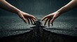 © Gandi - The Healing Touch: Hands Meeting Above a Deep Fissure