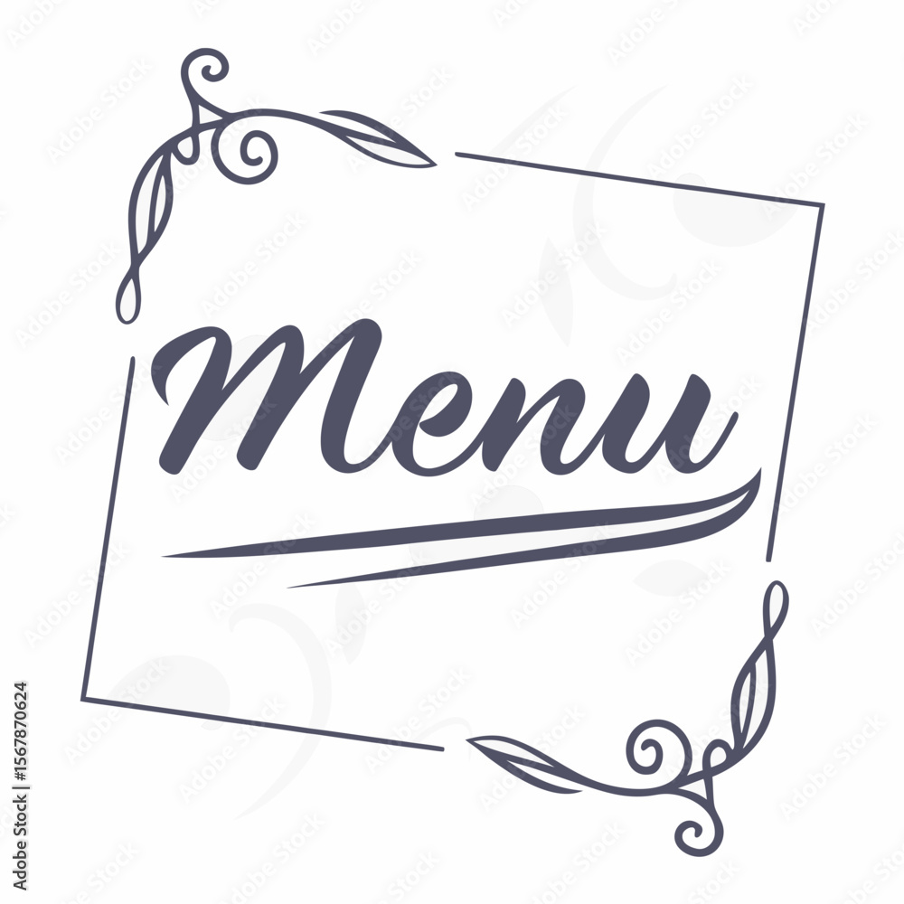 Elegant menu design with decorative borders lettering Stock Vector ...