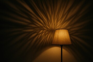 Wall Mural - Nighttime illumination cast by a unique lamp creating stunning wall shadows
