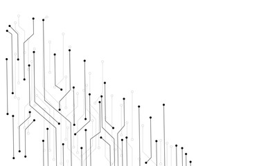 Wall Mural - vector abstract technology on a white background. technology black circuit diagram.
