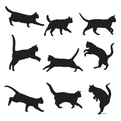 Naklejka na meble silhouettes of cat runner