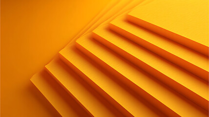  Abstract yellow paper waves with smooth curves and layered folds in minimal 3D background design