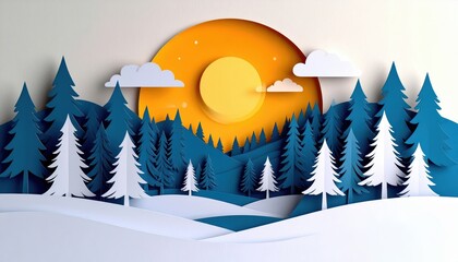 Wall Mural - Whimsical hedgehog art in a forest pattern, a nature illustration of spring and summer's embrace