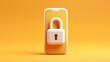 © Satria - A yellow phone has a white padlock icon over its screen, symbolizing digital security