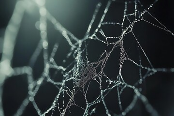 spider web with dew