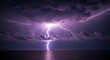 © P AI - Dramatic Lightning Strikes Over Dark Ocean Under Stormy Sky