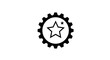 © Mark - Star emblem inside gear outline icon for industrial and achievement themes