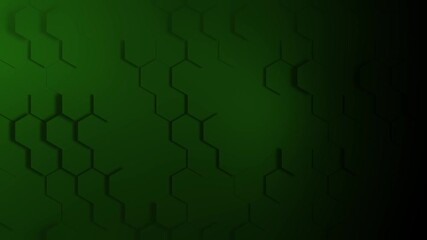 Wall Mural - a dim green honeycomb pattern fades to black on the right side