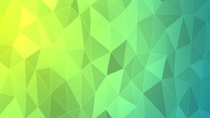 Wall Mural - a geometric mosaic of interconnected triangles creates a green yellow and blue gradient pattern