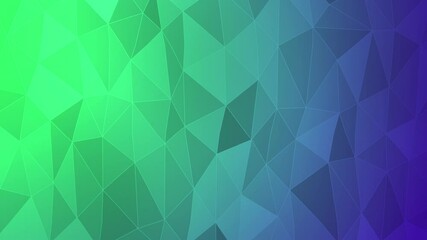 Wall Mural - an abstract polygonal background transitions from green to blue with triangular shapes outlined in a