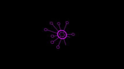 Network connecting animation icon on black background. Business, Technology, Internet and network animation concept