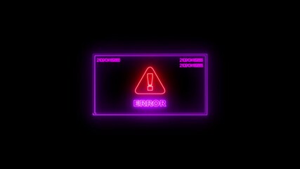 Error messages with exclamation mark symbol appearing chaotically on computer screen. During system failure or hacker attack. Error in program code listing, red crash on software developer screen.