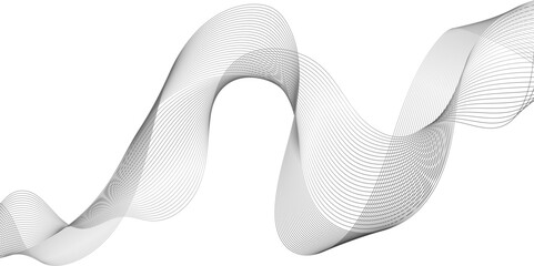 Wall Mural - abstract wavy line black stream element for design, illustration of overlapping curved gray line for