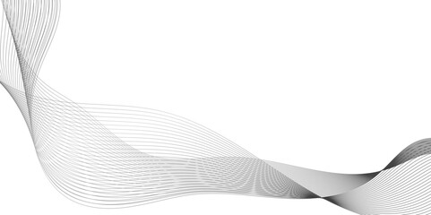 Wall Mural - abstract wavy line black stream element for design, illustration of overlapping curved gray line for
