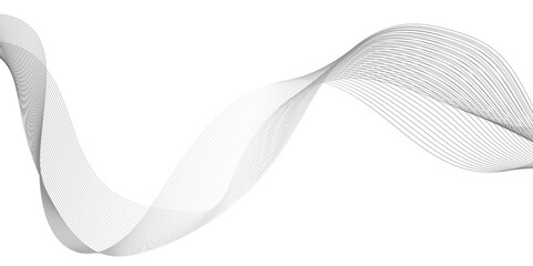 Wall Mural - abstract wavy line black stream element for design, illustration of overlapping curved gray line for