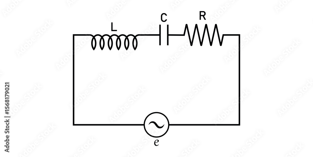 Series Rlc Image Symbol Series RLC Circuit Diagram. Inductance Resistor and Capacitor Symbol in ...
