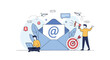 © Shoubj - Email Marketing Strategy Concept with People and Target Achievement PNG Transparent Background Isolated